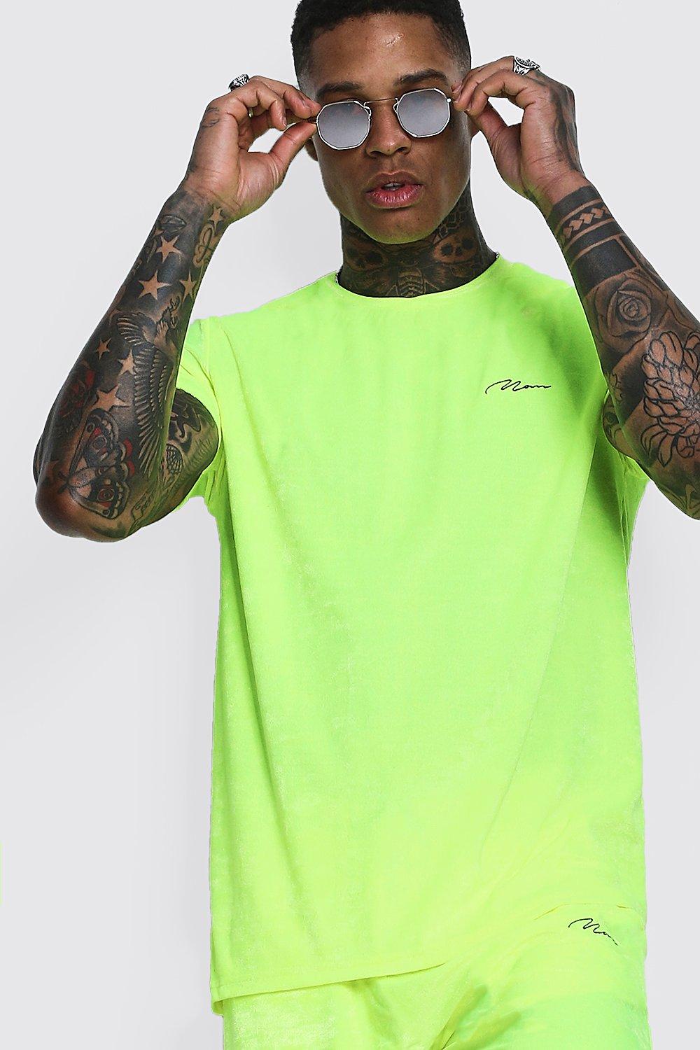 T shirt vert online fluo homme